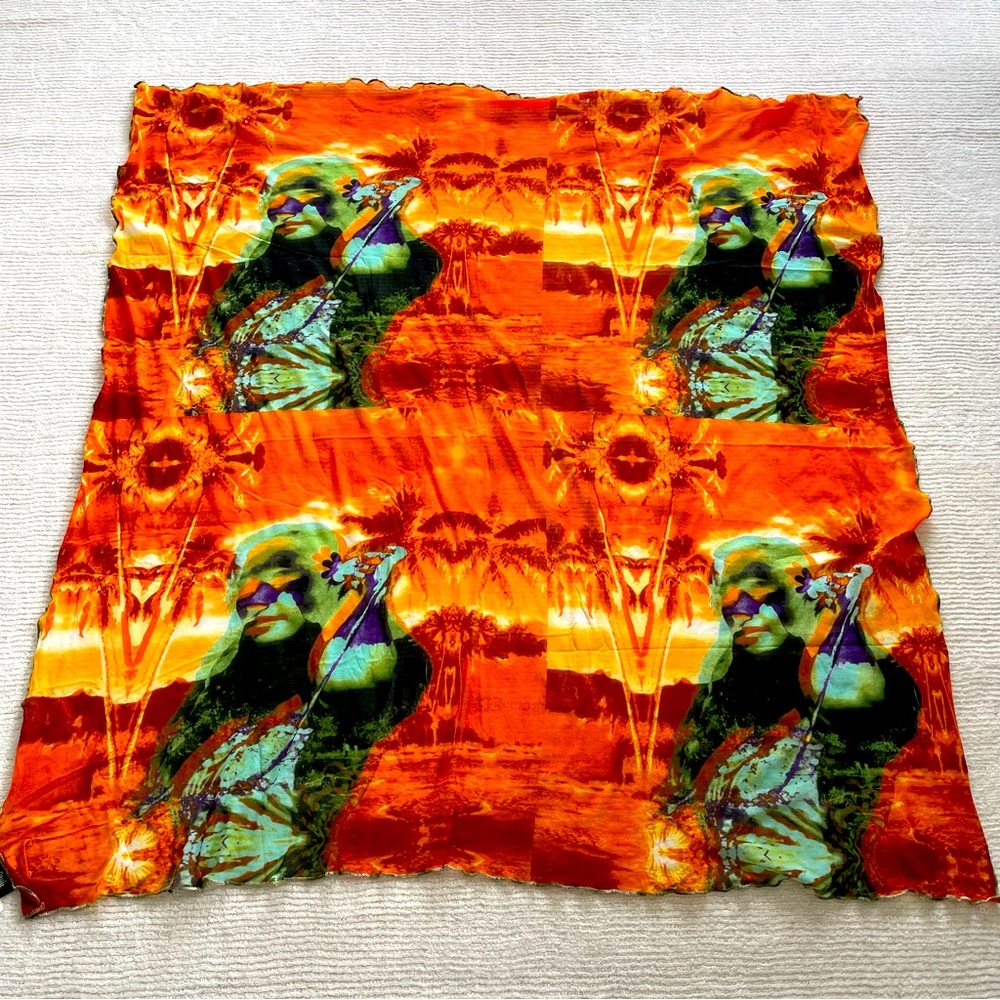 Rare Jean Paul Gaultier tropical Print Woman Face
Mesh Scarf